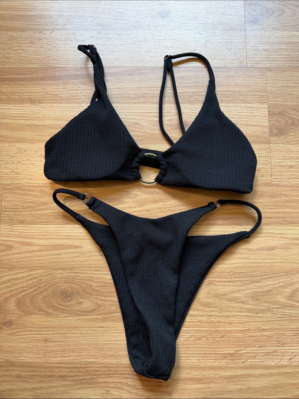 Black SHEIN cheeky bikini